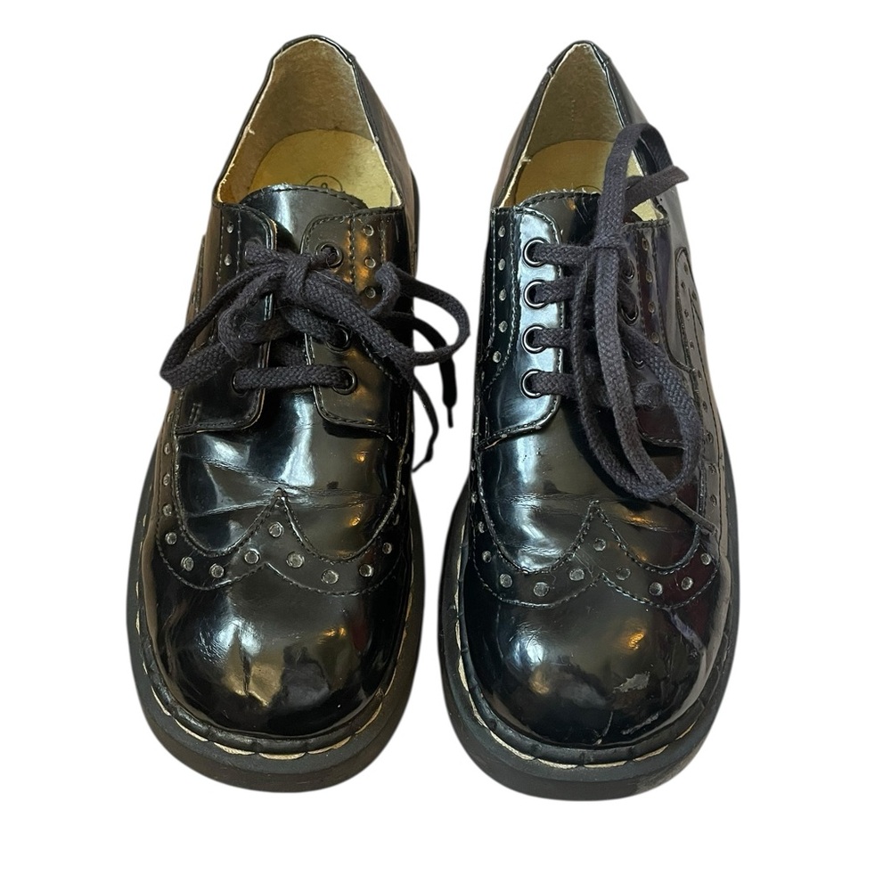 Anarchic Black Patent Leather Brogue Shoes
